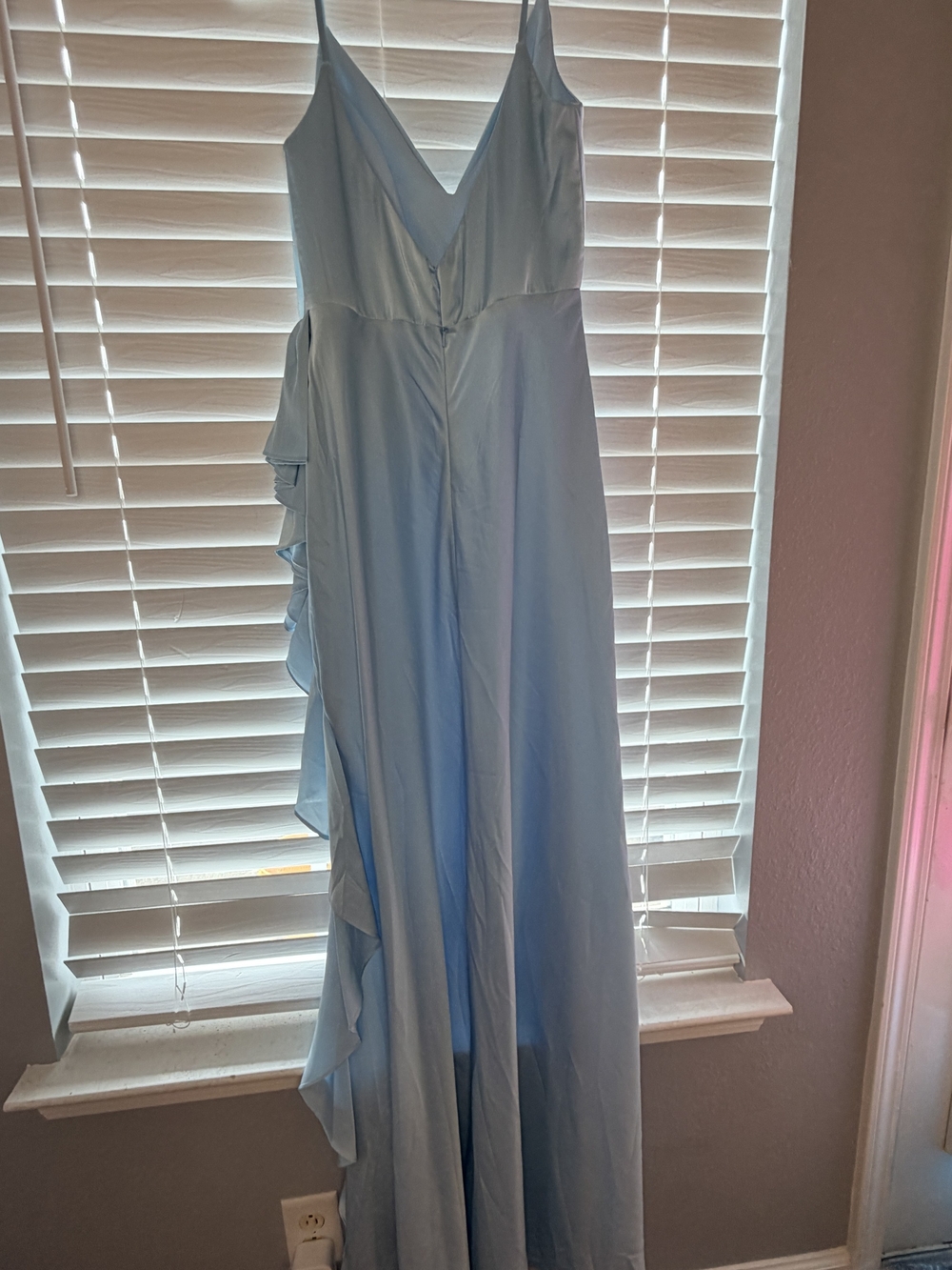 Mac Duggal Light Blue Ruffle Wrap Maxi Dress 68551 - Picture 5 of 8